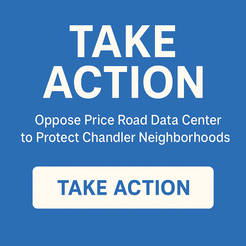 Take Action graphic urging residents to oppose the Price Road Data Center